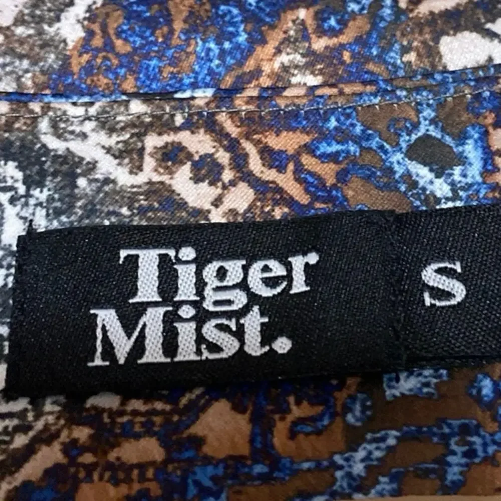 Tiger Mist Multicolor Damask Print Side Zip Slit Straight Mini Skirt Size S